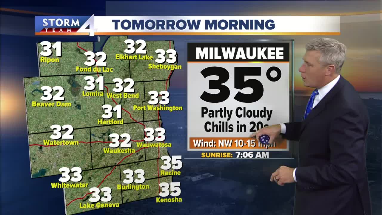 Mostly sunny Wednesday, temps in the 40s