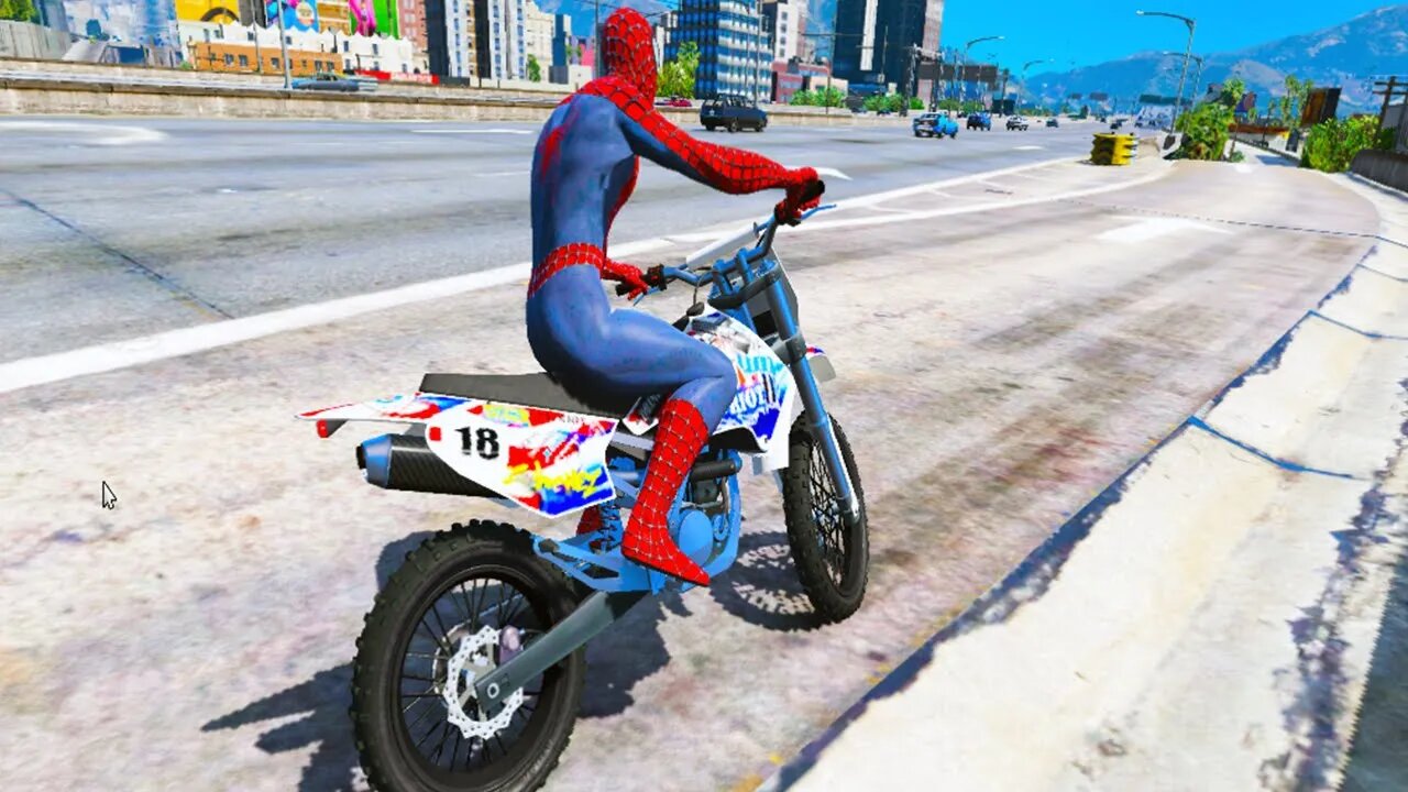 GTA V : Spiderman Dangerous stunts on bike with winfrey gaming EPS. 21