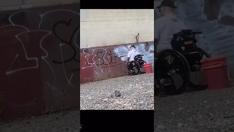 INSANE GRAFFITI THROWIE ON A WEELCHAIR 😯👀 #graffiti #throwie #shorts
