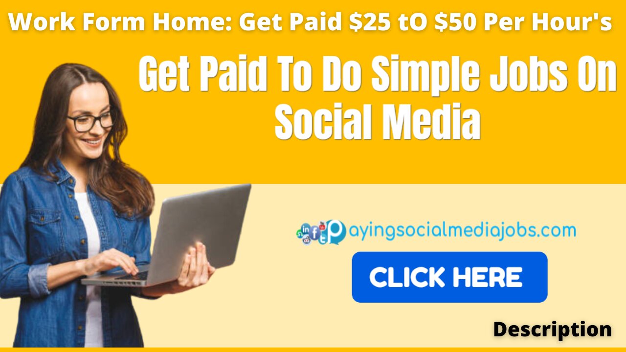 Work Form Home: Get Paid $25 tO $50 Per Hour's