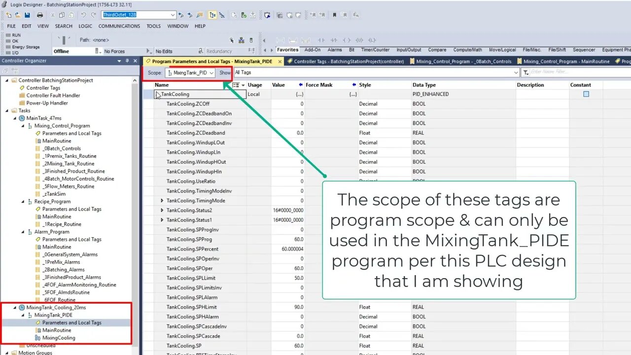 Controller Scope Tags vs Program Scope Tags in Studio 5000