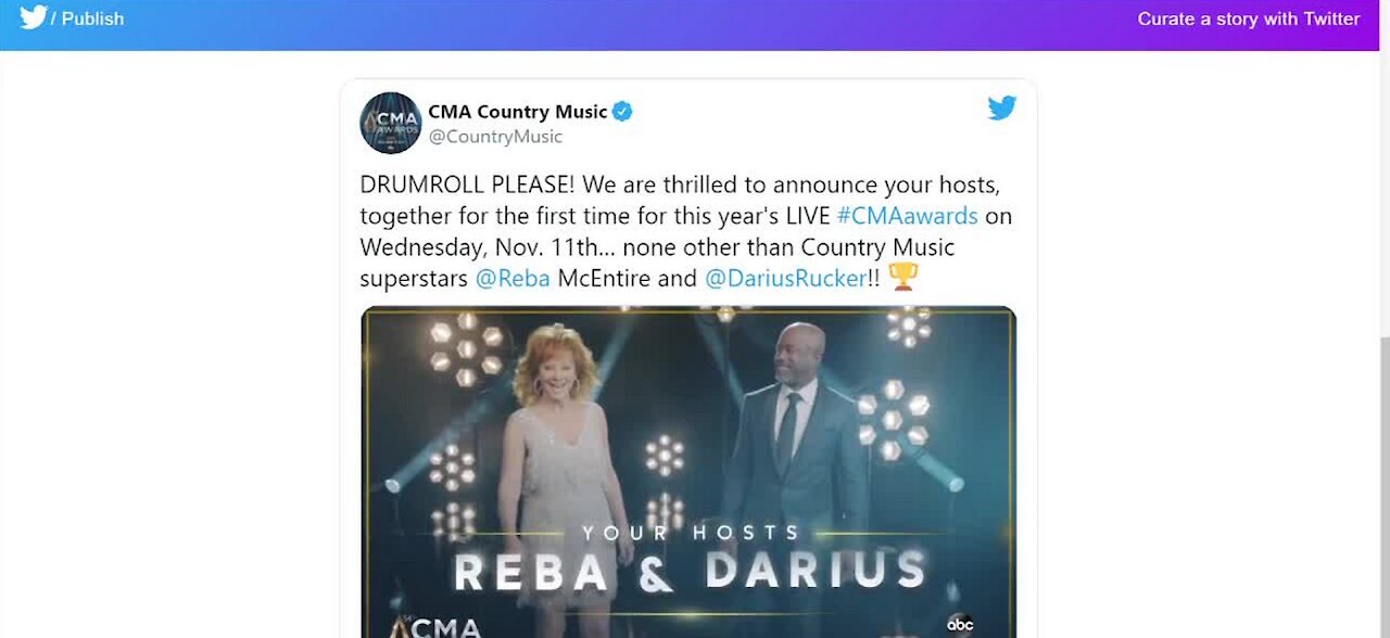 Reba McEntire and Darius Rucker host the CMA awards