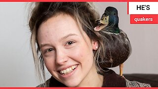 Meet Denzel the house duck - a lost and lonely duckling hand-reared by a cleaner