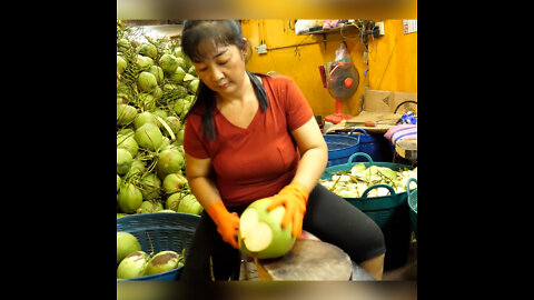 Coconut Lovers Only Amazing Coconut Jelly Making -Thai Street Food