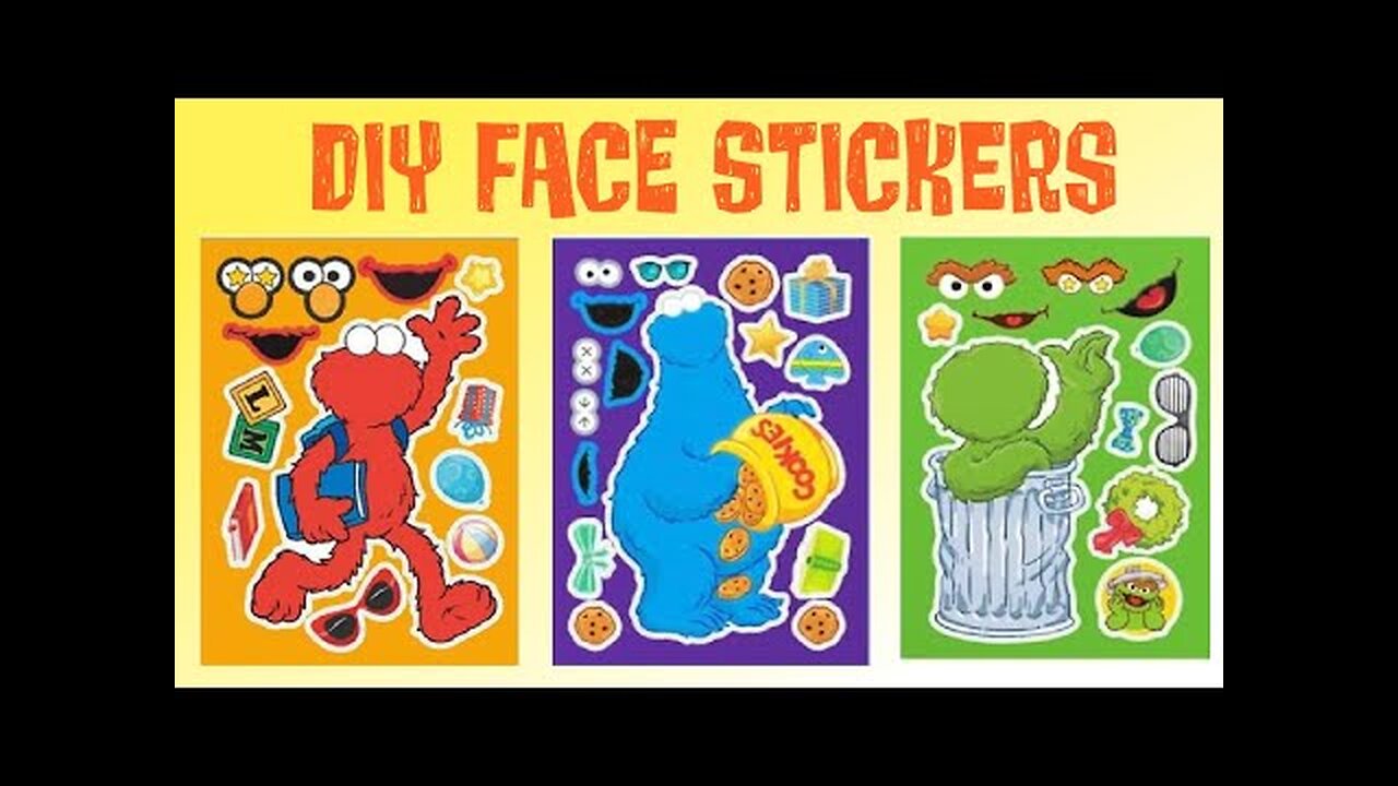 Sesame Street DIY Face Stickers with Elmo and Cookie Monster