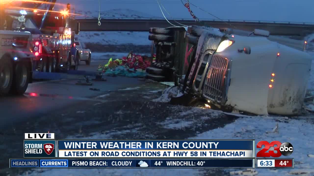 February 5th winter storms cause problems on Kern County roads