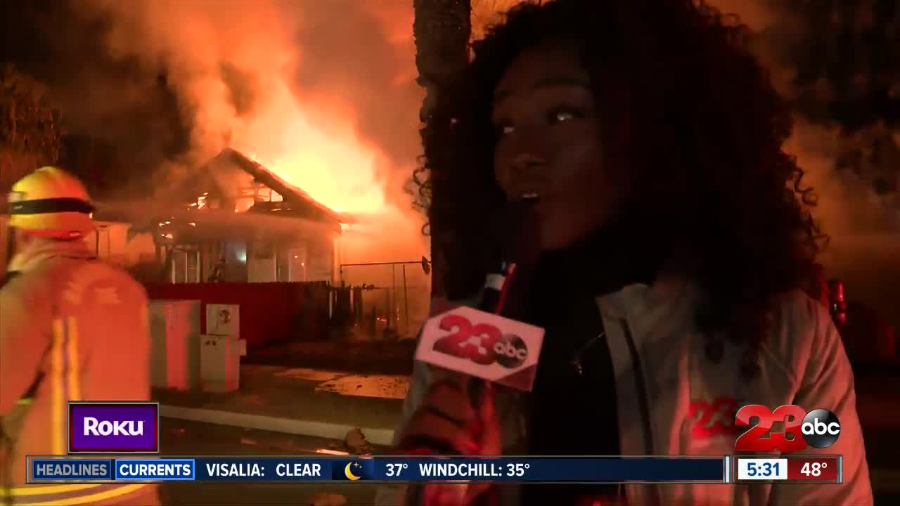 Firefighters battling house fire