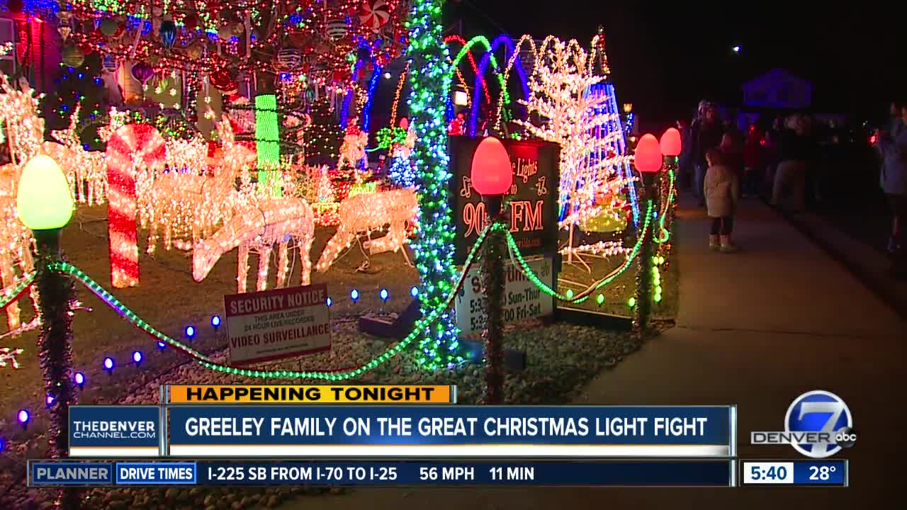 Greeley family's light display on TV tonight