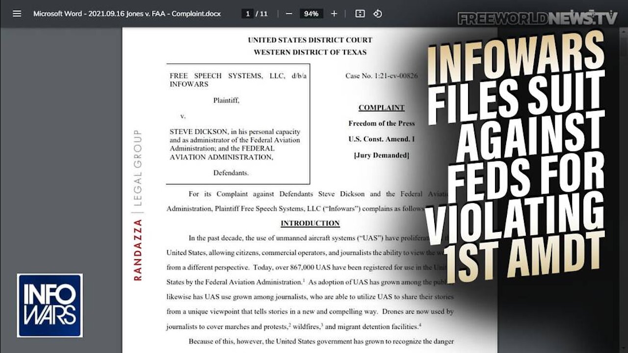 BREAKING: Infowars Files Lawsuit Against Feds Unconstitutionally Blocking Journalists