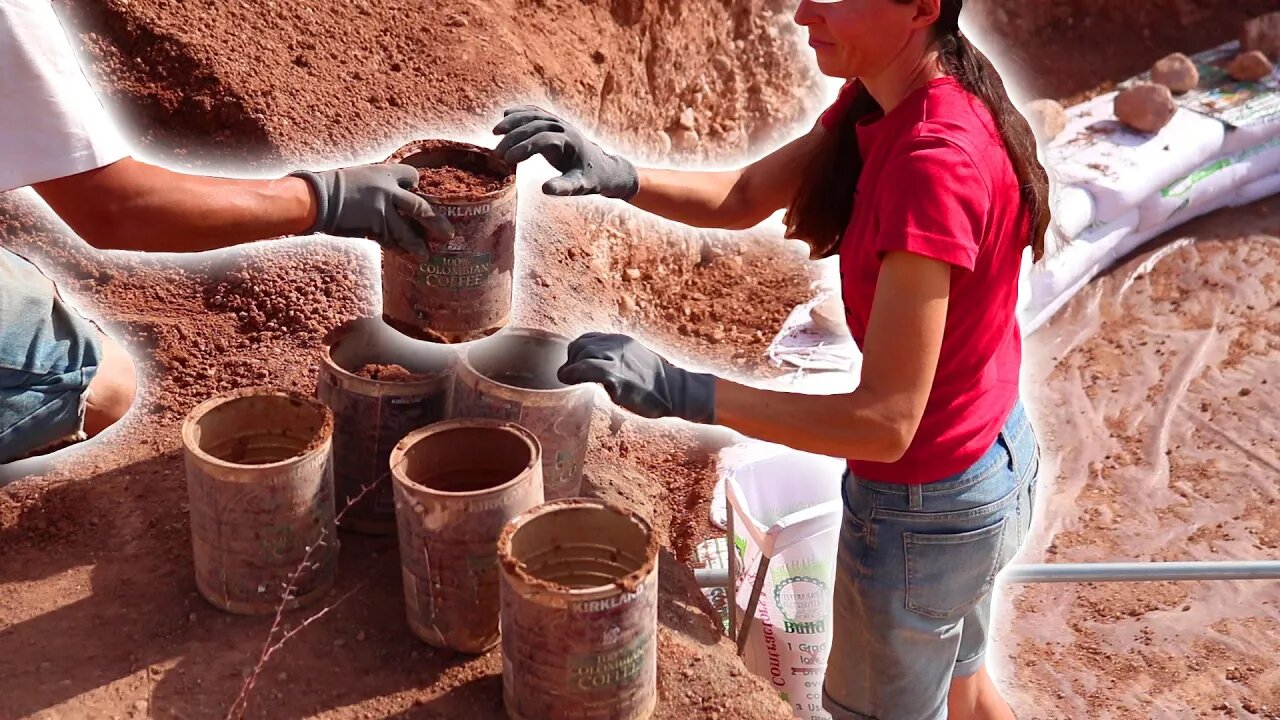 We're Building Our Off-Grid Earthbag Rainwater Harvesting Cistern ONE Can Of Dirt At A Time