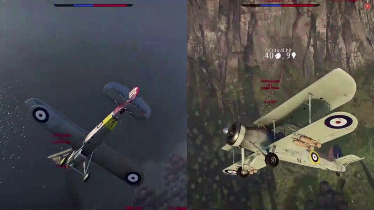 War Thunder - Short 2 versus 1 dogfight, bi-plane tail-gunner got the kill