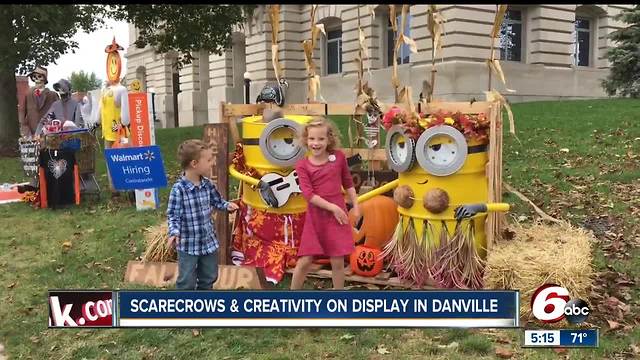 Scarecrows on display in Danville provide family fun