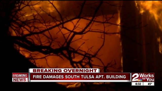 Fire rips through South Tulsa apartment complex