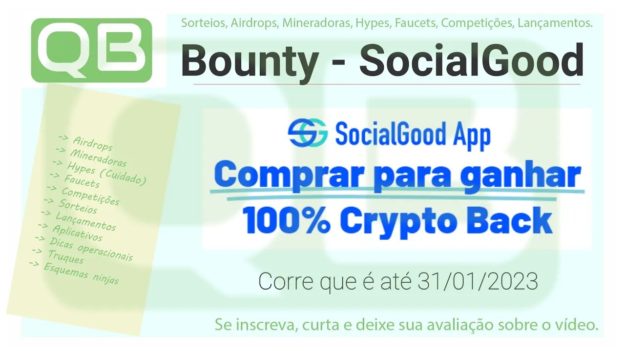 Bounty - SocialGood - 100% em cashback até janeiro de 2023