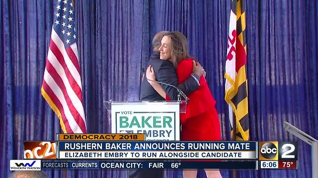 Rushern Baker announces Elizabeth Embry as his running mate