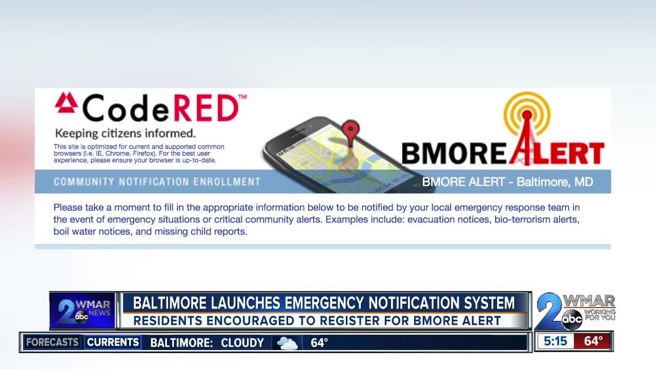 Baltimore City launches emergency notification system