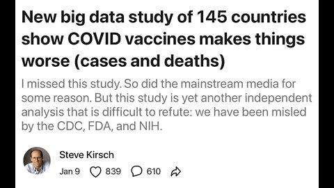 New big data study of 145 countries show COVID vaccines makes things worse (cases and deaths)