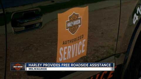 Have a flat or need your car jumped? For 115th Celebration, Harley Davidson offers free help