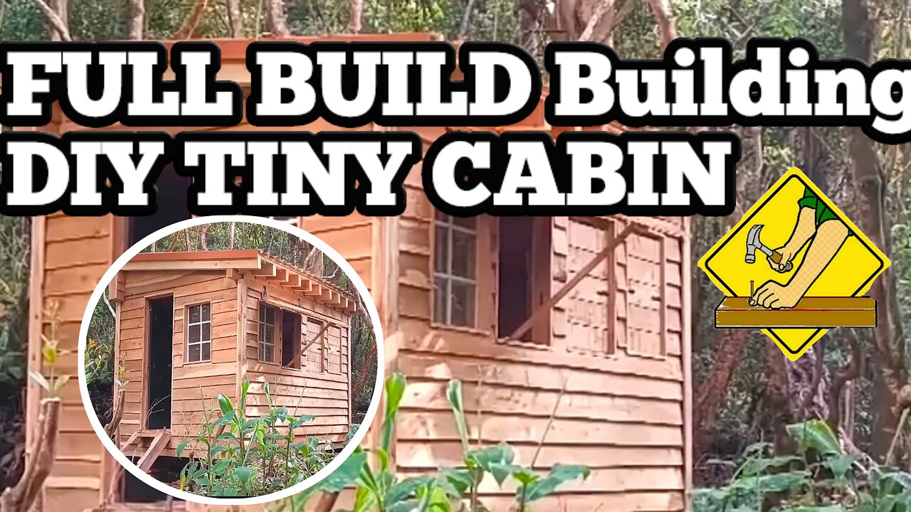 FULL BUILD-Building a DIY TINY CABIN in the FOREST