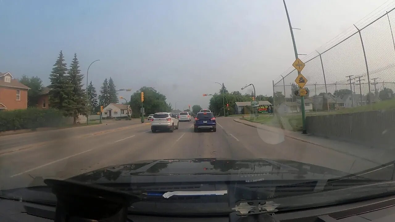 Live morning drive though Prince Albert, Saskatchewan, Canada