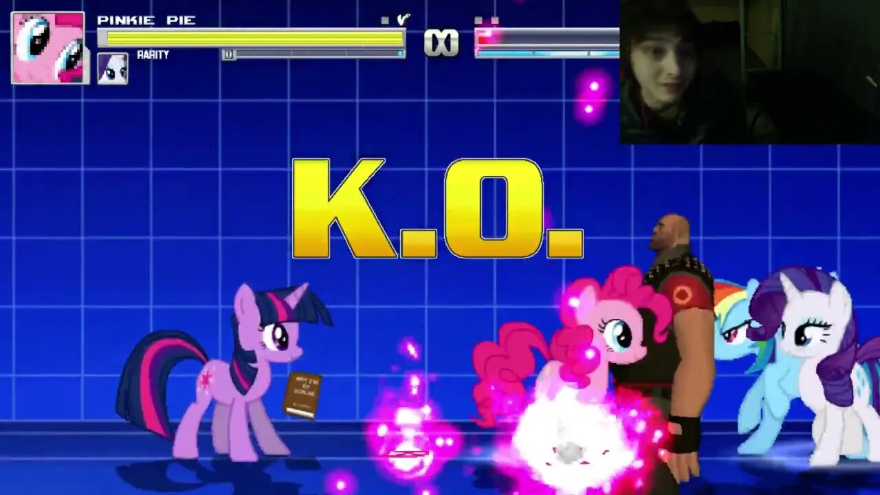 My Little Pony Characters (Twilight Sparkle, Rainbow Dash, And Rarity) VS The Heavy In A Battle