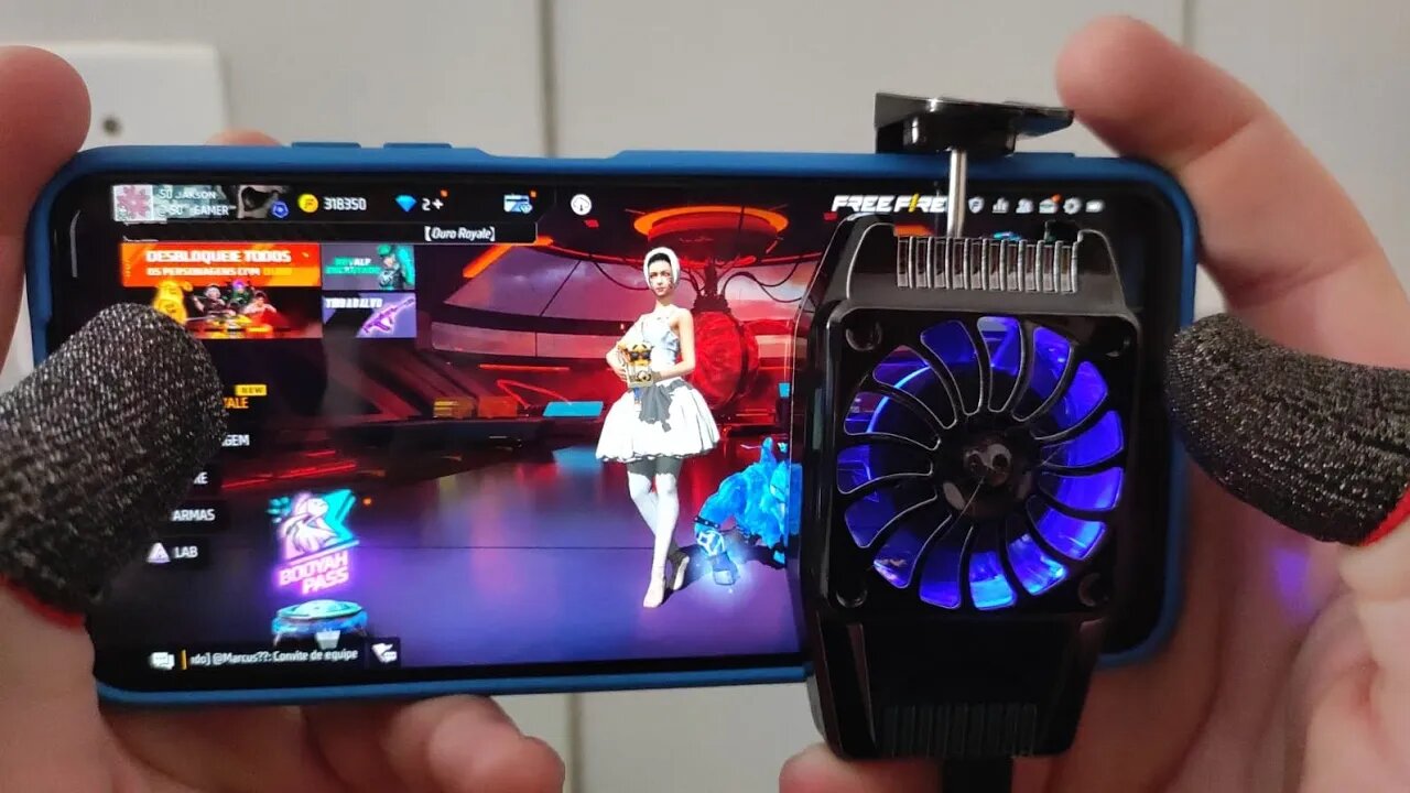 Jogando Freefire no XIAOMI REDMI NOT 10s | Testando o COOLER da KNUP #freefire #highlight