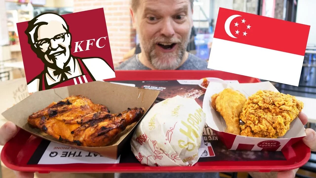 Trying KFC in Singapore - Grilled Chicken, Gold Spice Chicken and Shrooms Burger