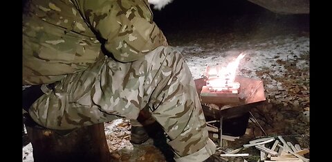 Lighting a campfire under a tarp. 12th Dec 2022