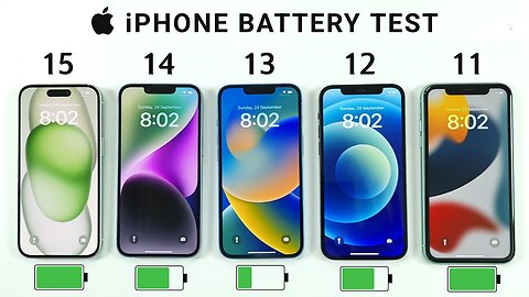 iPhone 15 vs 14 vs 13 vs 12 vs 11 Battery Test | iOS 17 BATTERY TEST.