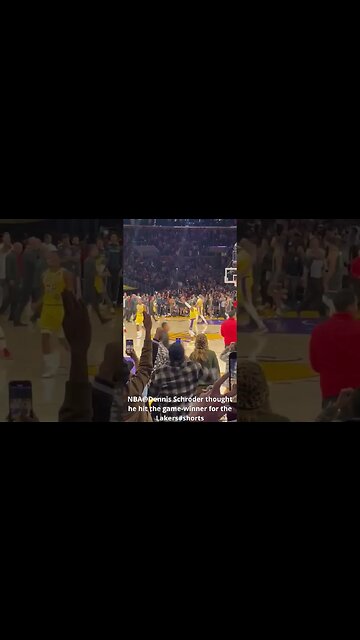 NBA@Dennis Schroder thought he hit the game winner for the Lakers #shorts #lakers #nba