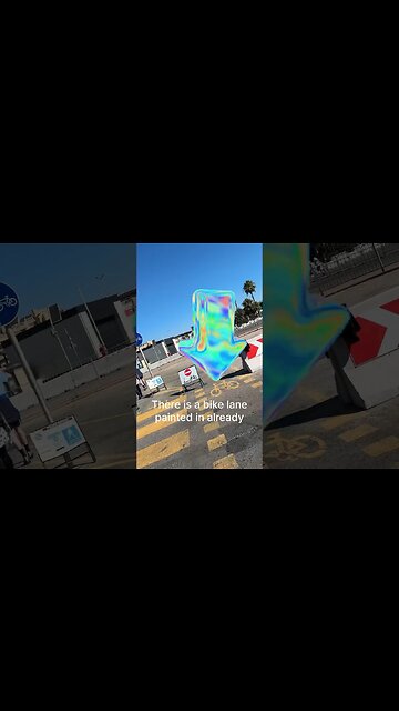 Confusing New Bike Lanes at the Gibraltar to Spain Border