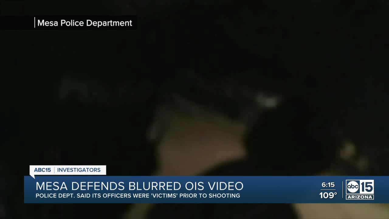 Mesa police defends blurred officer-involved shooting video