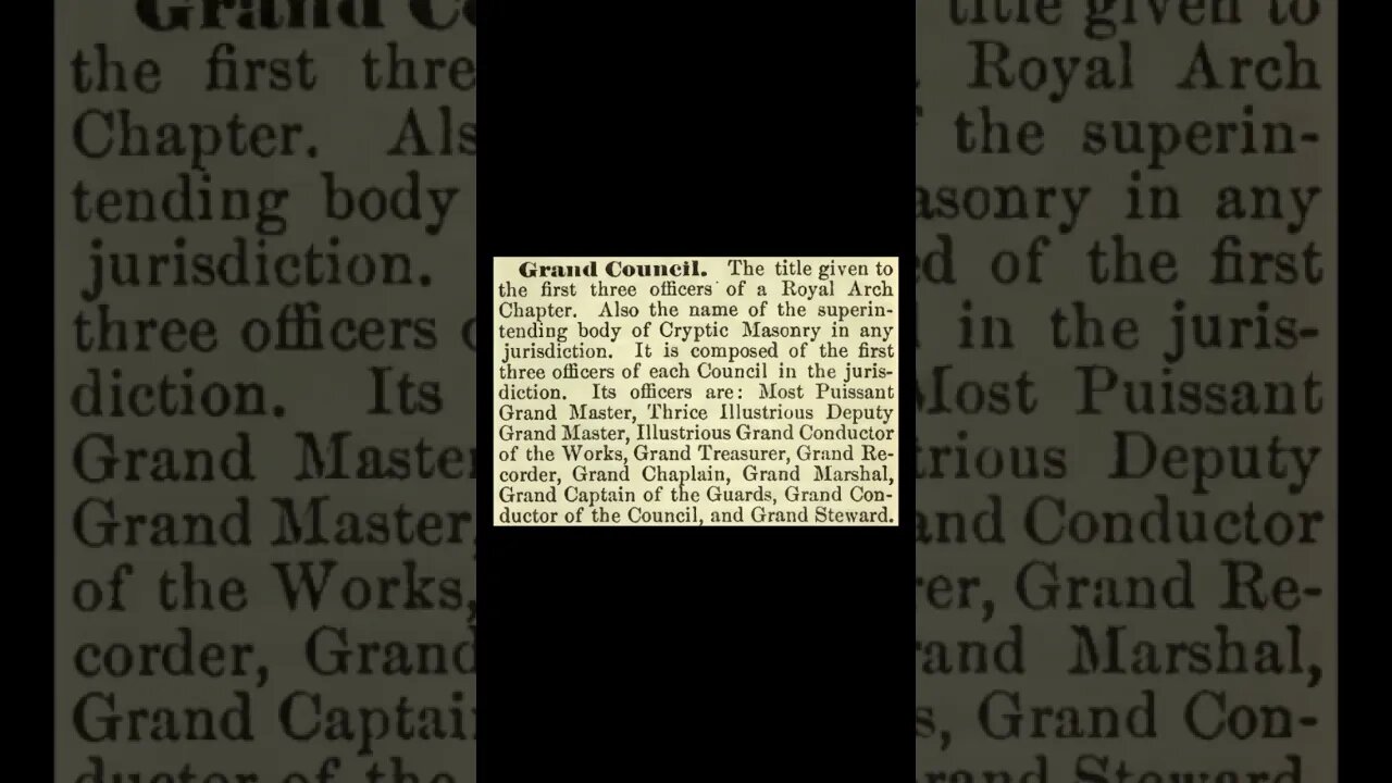 Grand Council: Encyclopedia of Freemasonry By Albert G. Mackey