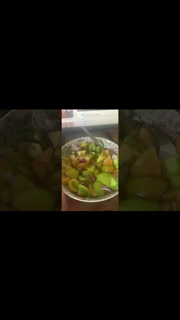 First tomato salad made from the tomatoes in my garden-organic yummy