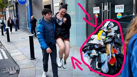 try not to laugh funniest moments ever. trashman prank