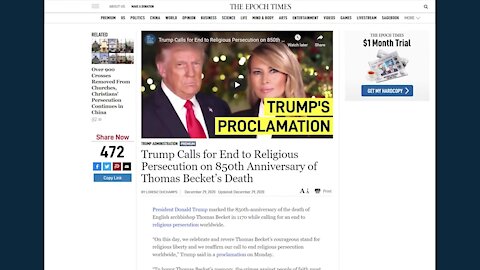 Front Page with Scott Goulet ~ Trump Now Most Admired Man in America 2020.