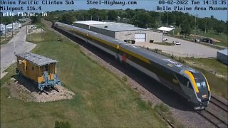 EB VIA Passenger Train in Carroll, Belle Plaine and Grand Mound, IA on August 2, 2022 #steelhighway
