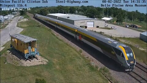 EB VIA Passenger Train in Carroll, Belle Plaine and Grand Mound, IA on August 2, 2022 #steelhighway