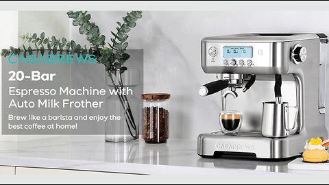 CASABREWS Espresso Machine with Automatic Milk Frother, 20 Bar Espresso Maker