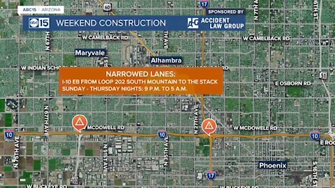 Freeway construction plans for the weekend of April 9-12