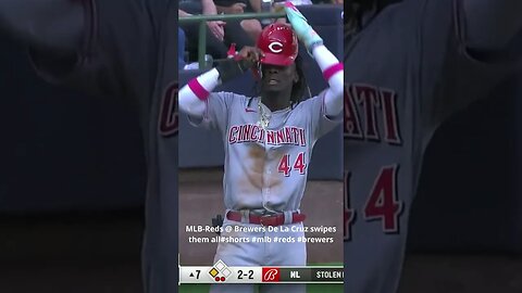 MLB Reds @ Brewers De La Cruz swipe them all #shorts #mlb #redsox #brewers #homerun