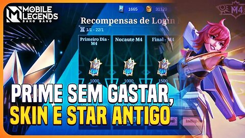 PRIME DA BEA SEM GASTAR DIAMANTE, SKIN POR 50 DIMAS E MEMBRO ESTRELA ANTIGO | MLBB