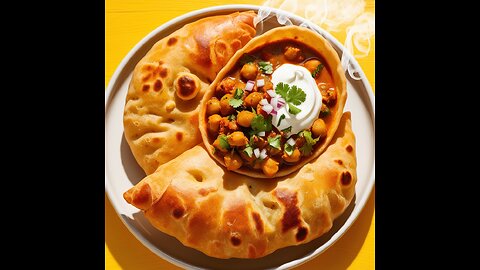 Chickpea 🧆 curry with fried bread 🍲 delicious and tasty food