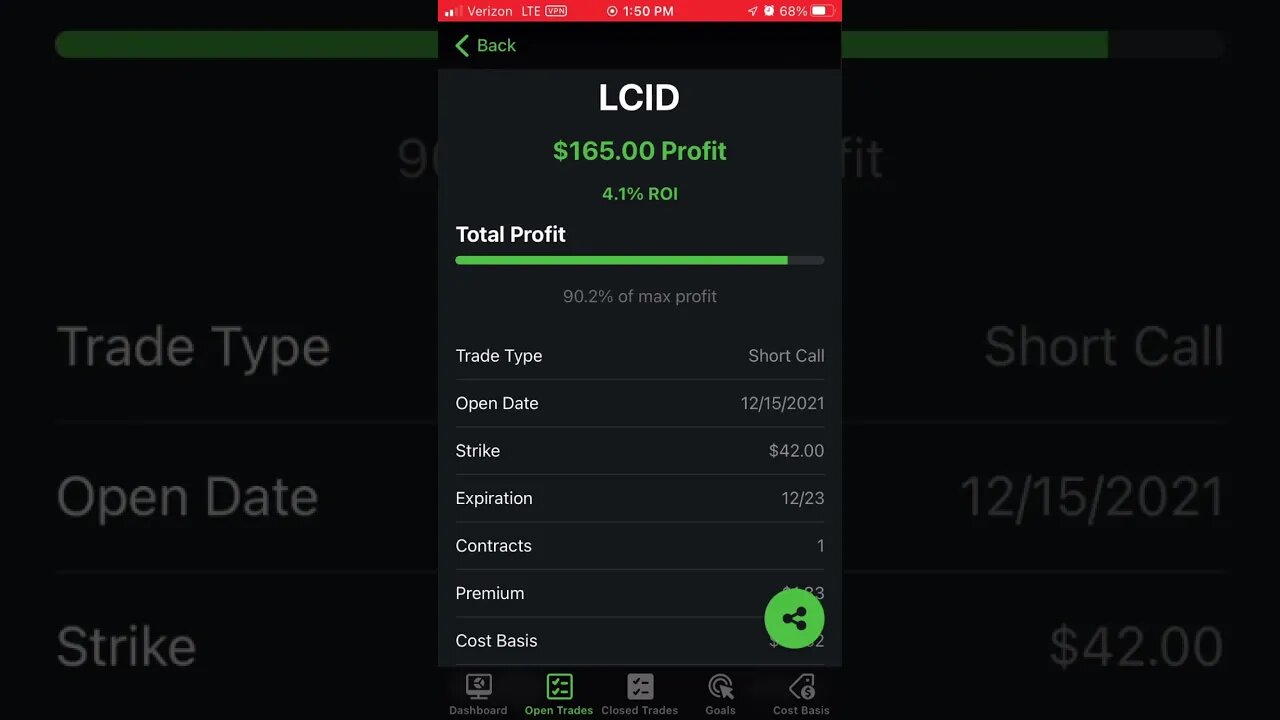Trade 5 App: How to close a trade 💰 #optionstrading #makingmoney #shorts