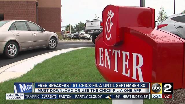 Chick-Fil-A offering free breakfast this month