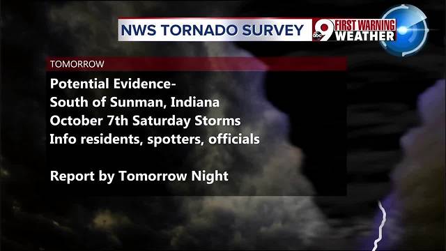 NWS will check if tornado hit southeast Indiana