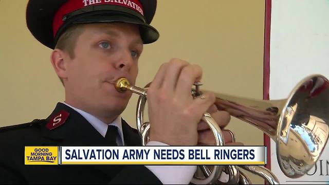 Salvation Army needs holiday bell ringers for 500 red kettles across the Tampa Bay area