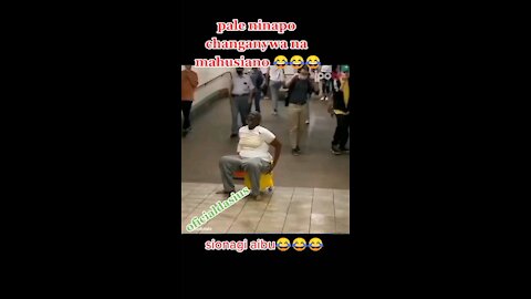 Man pooping in bucket