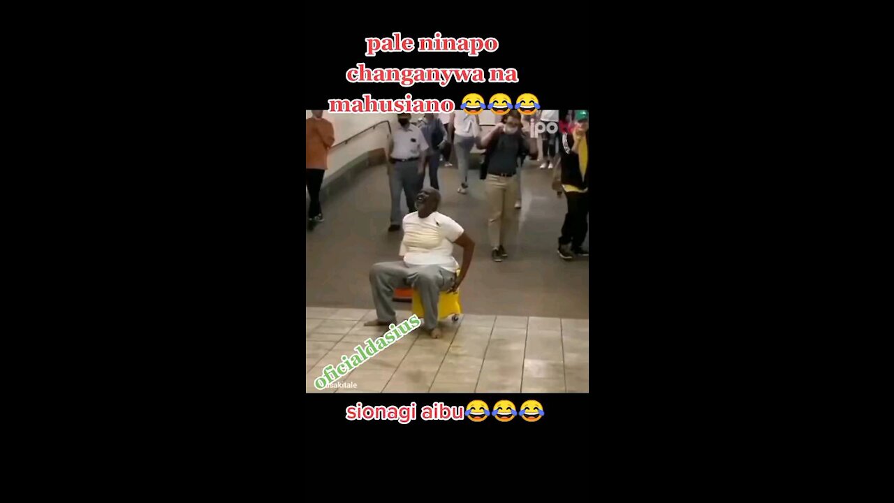 Man pooping in bucket
