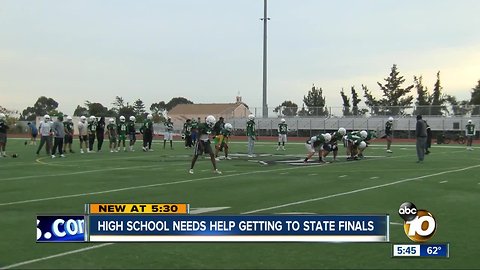 High school needs help getting to state finals